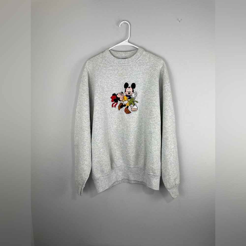 Vintage TOO CUTE Guetta Brothers Mickey Minnie Mouse Embroidered Sweatshirt XL